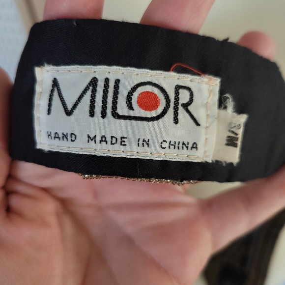 Vintage 80s Beaded Statement Belt Milor Black - Picture 10 of 10